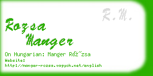 rozsa manger business card
